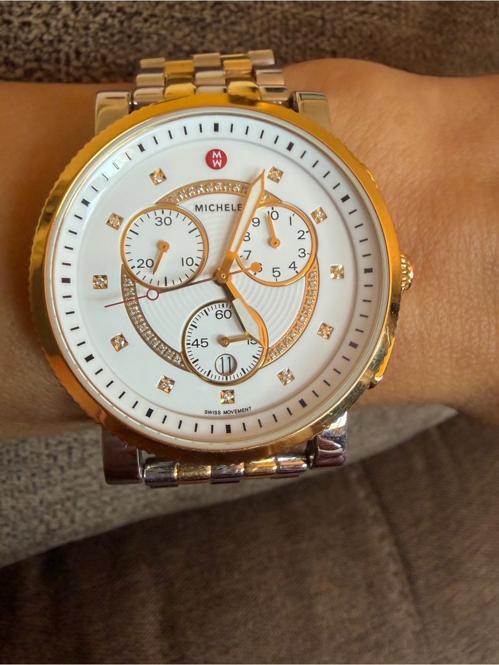 MICHELE Sport Two-Tone Diamond Chronograph Swiss Watch